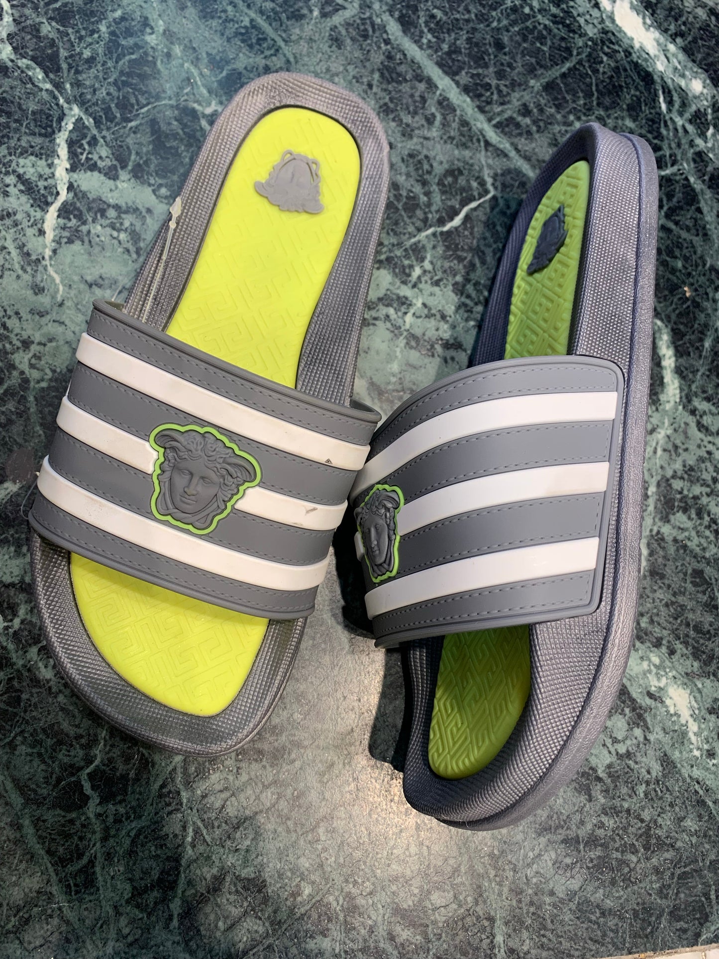 Neon grey slippers