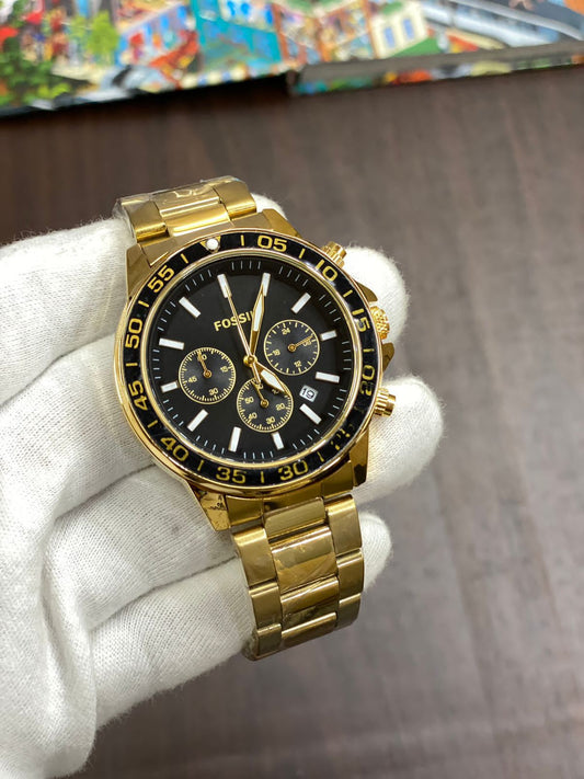 Sof Gold Chain Black Dial Men Watch 901365