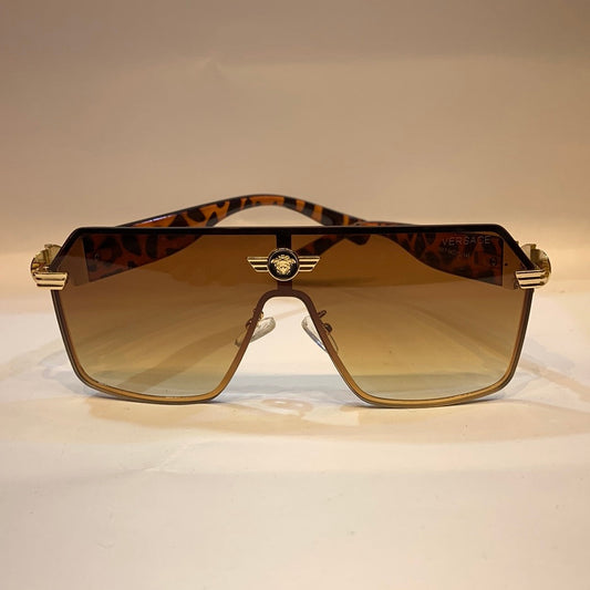 REV Gold Leopard Frame Brown Shade Unisex Sunglass 8517 64 17-145