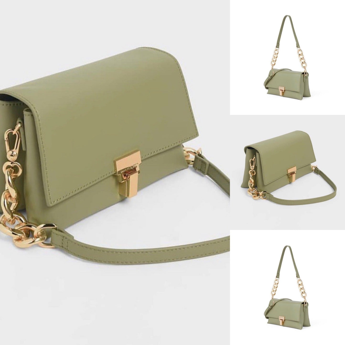 Green Colour Charles Keith Ladies Hand Bag