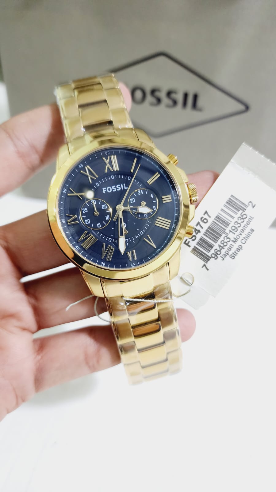 Sof Gold Chain Black Dial chronograph Man Watch