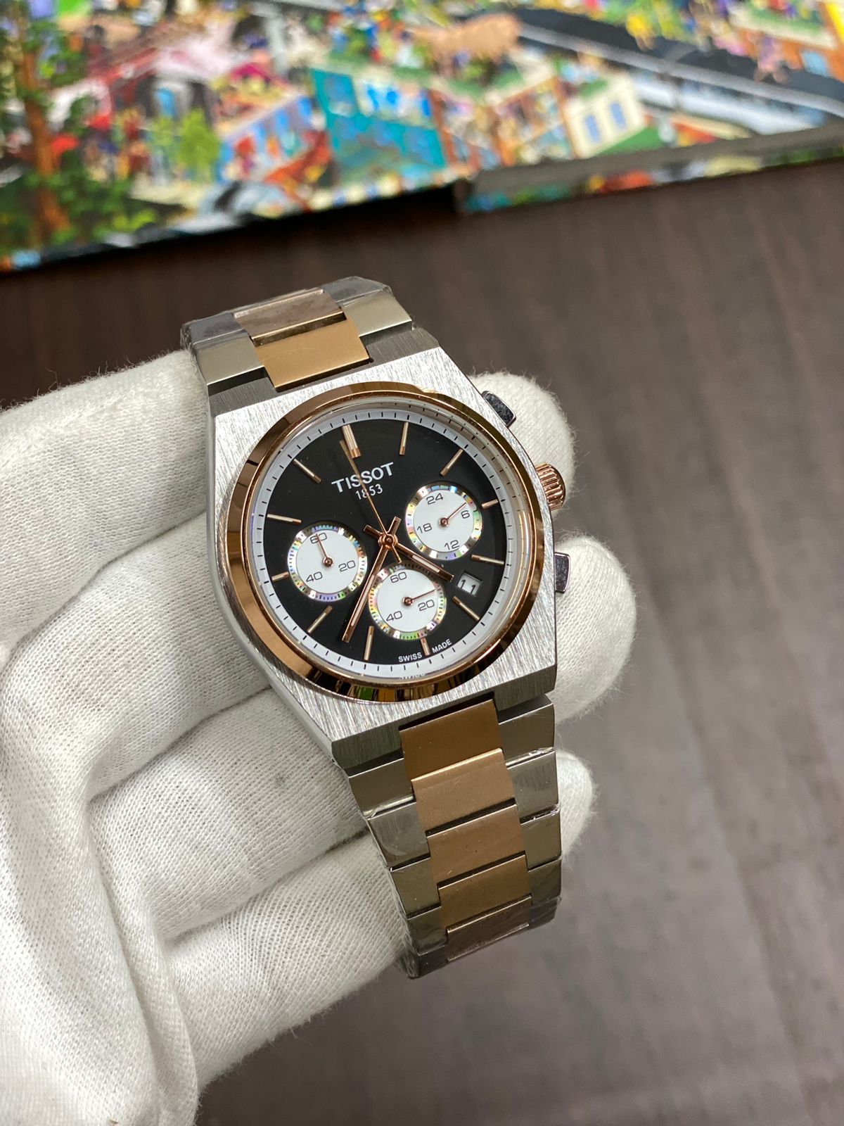 Sit Silver Copper Chain Black Dial Men Watch 901371
