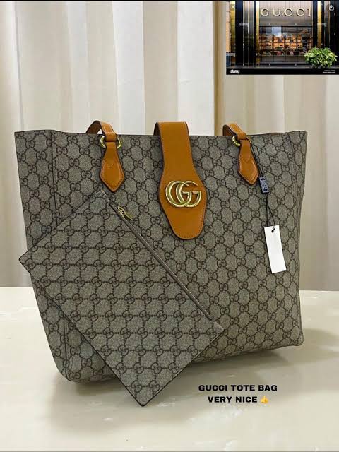 CUG Cream Colour Big Size Ladies Hand Bag Tote Bag 9143