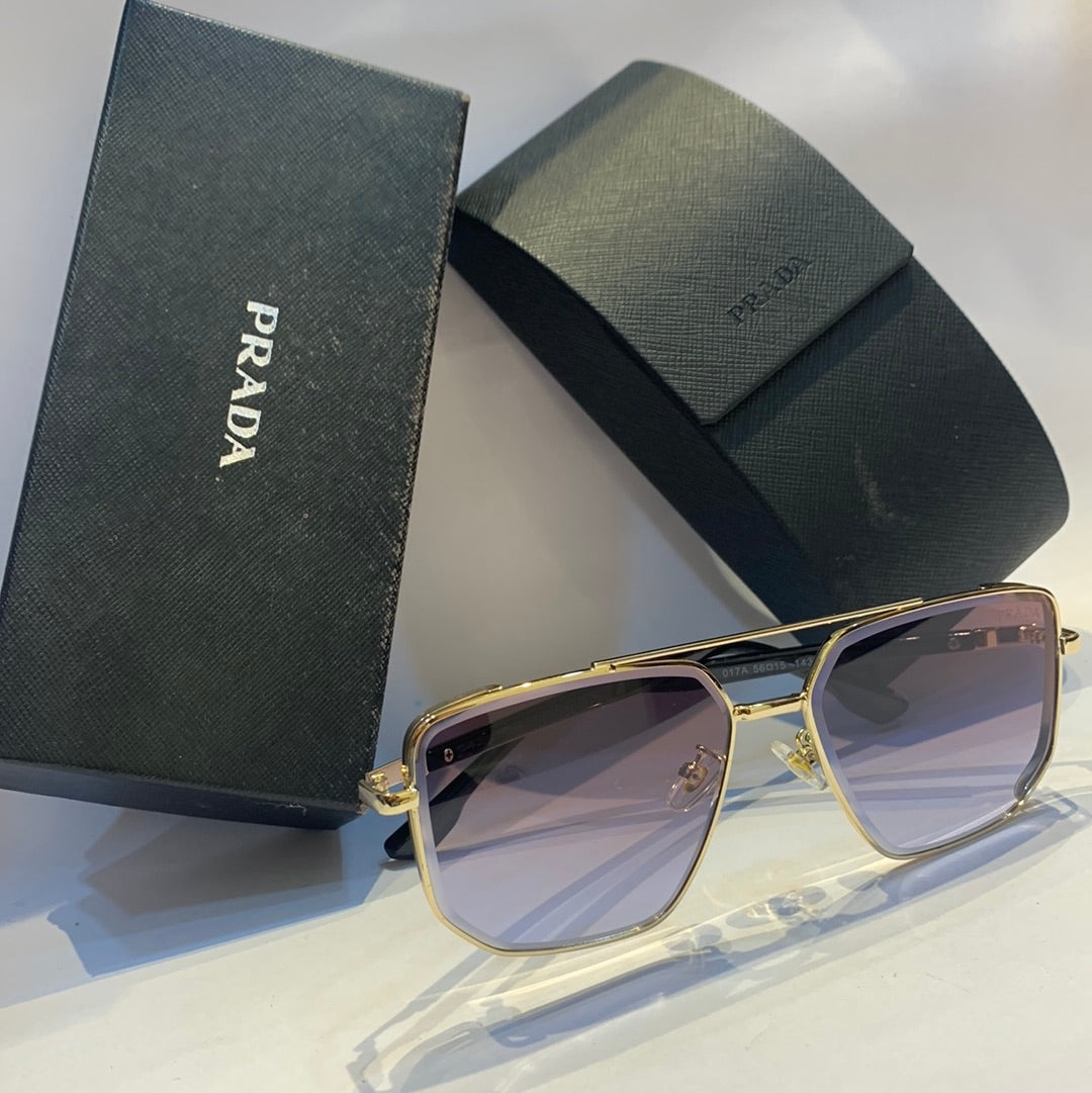 Pra arp Glossy gold Frame purple Shade Unisex Sunglass 017A 56 15 143