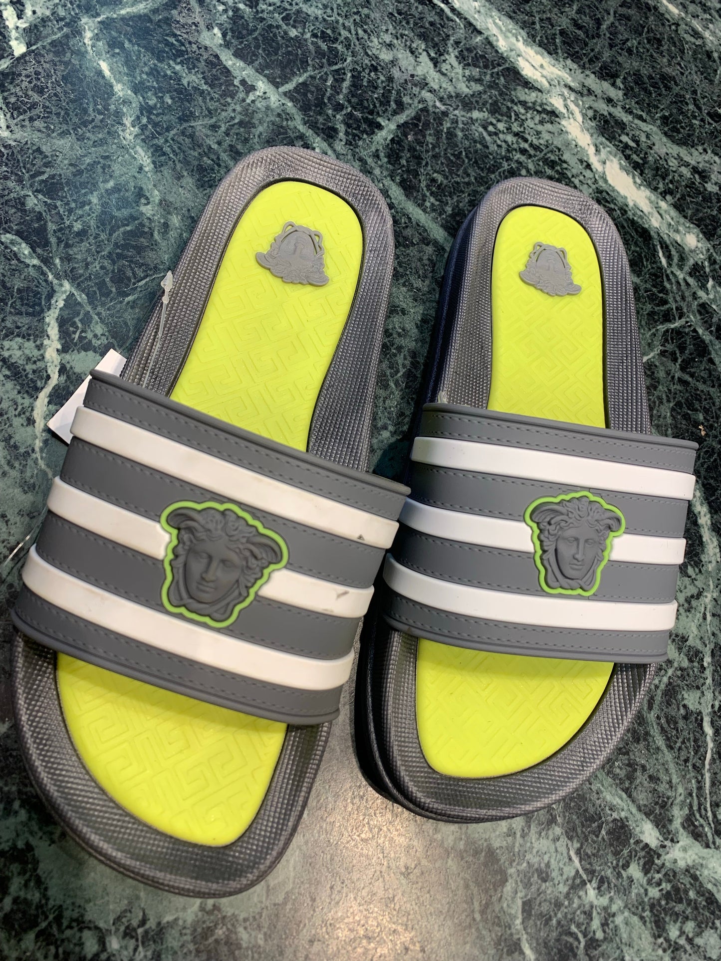 Neon grey slippers
