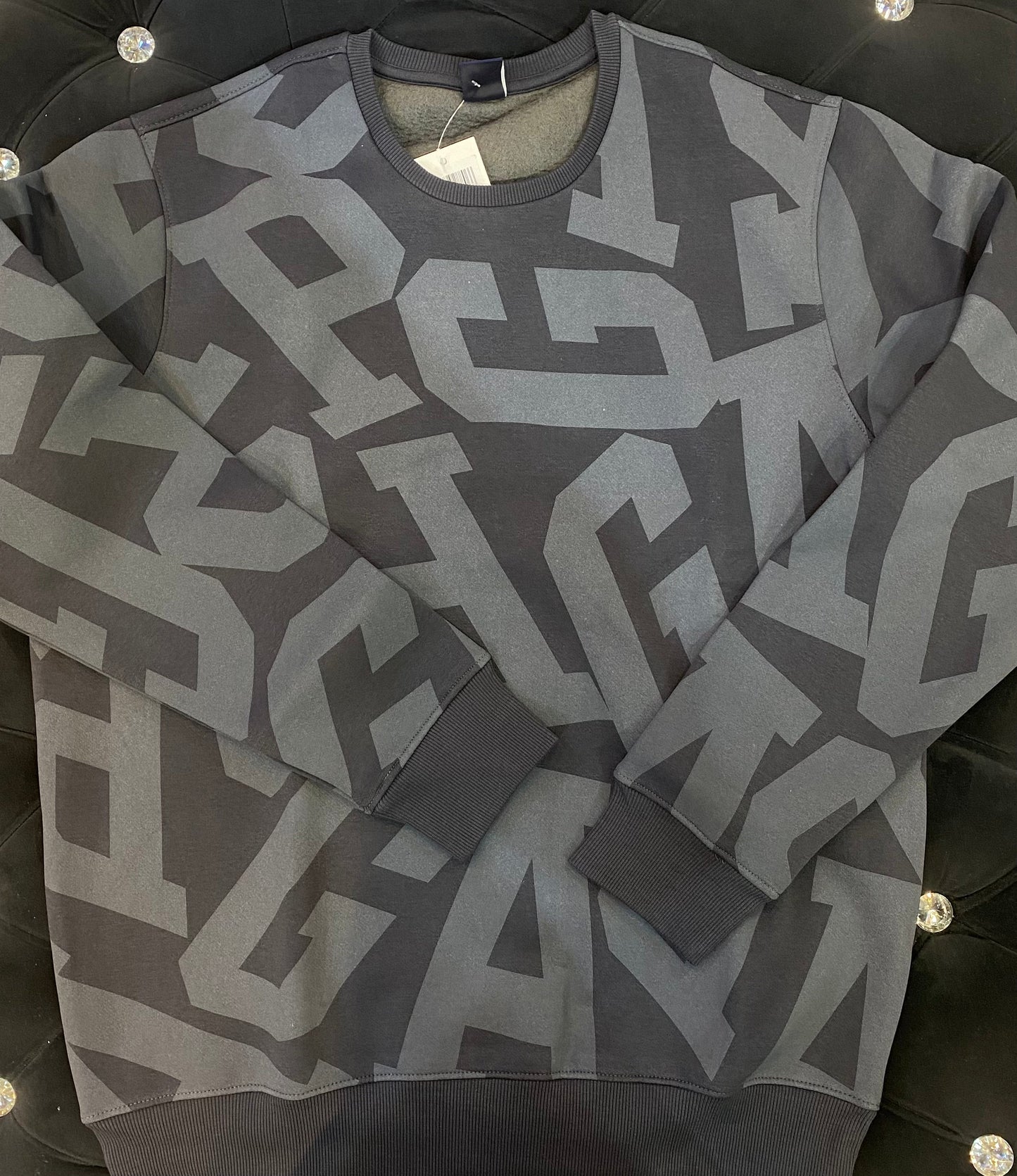 PAG Dark Grey Colour With G Print Imported Fabric Sweatshirt