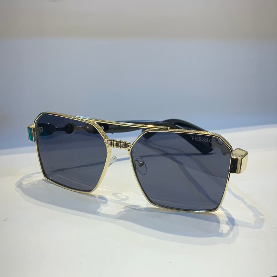 Rev Golden Frame Black Shade Unisex Sunglass LY6015 53 18-143