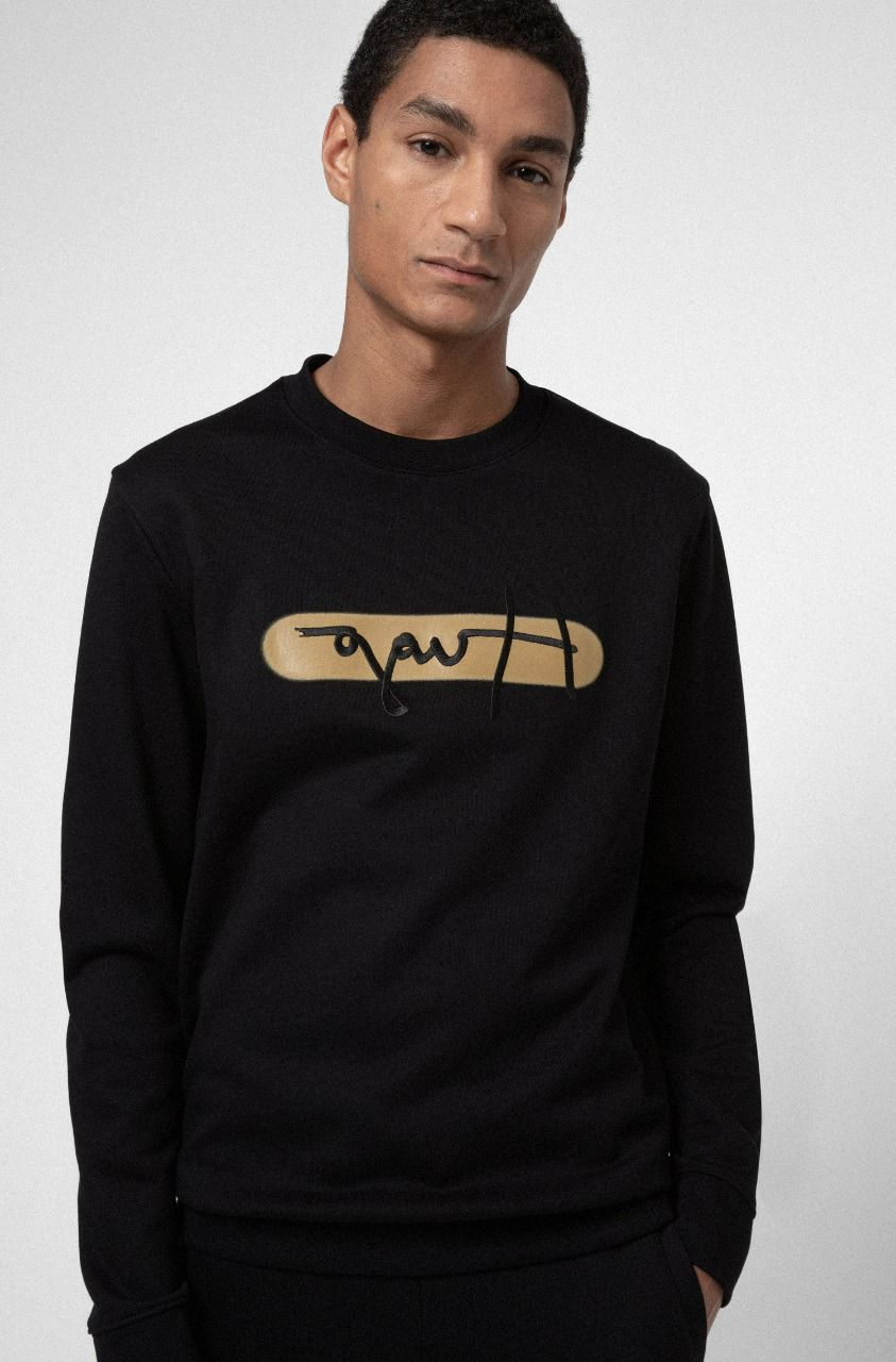 SOB Black Colour Gold Print  Full Sleeves SweatShirt