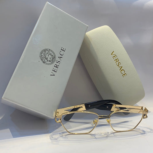 Ver rev Glossy gold Frame white Shade Unisex Sunglass