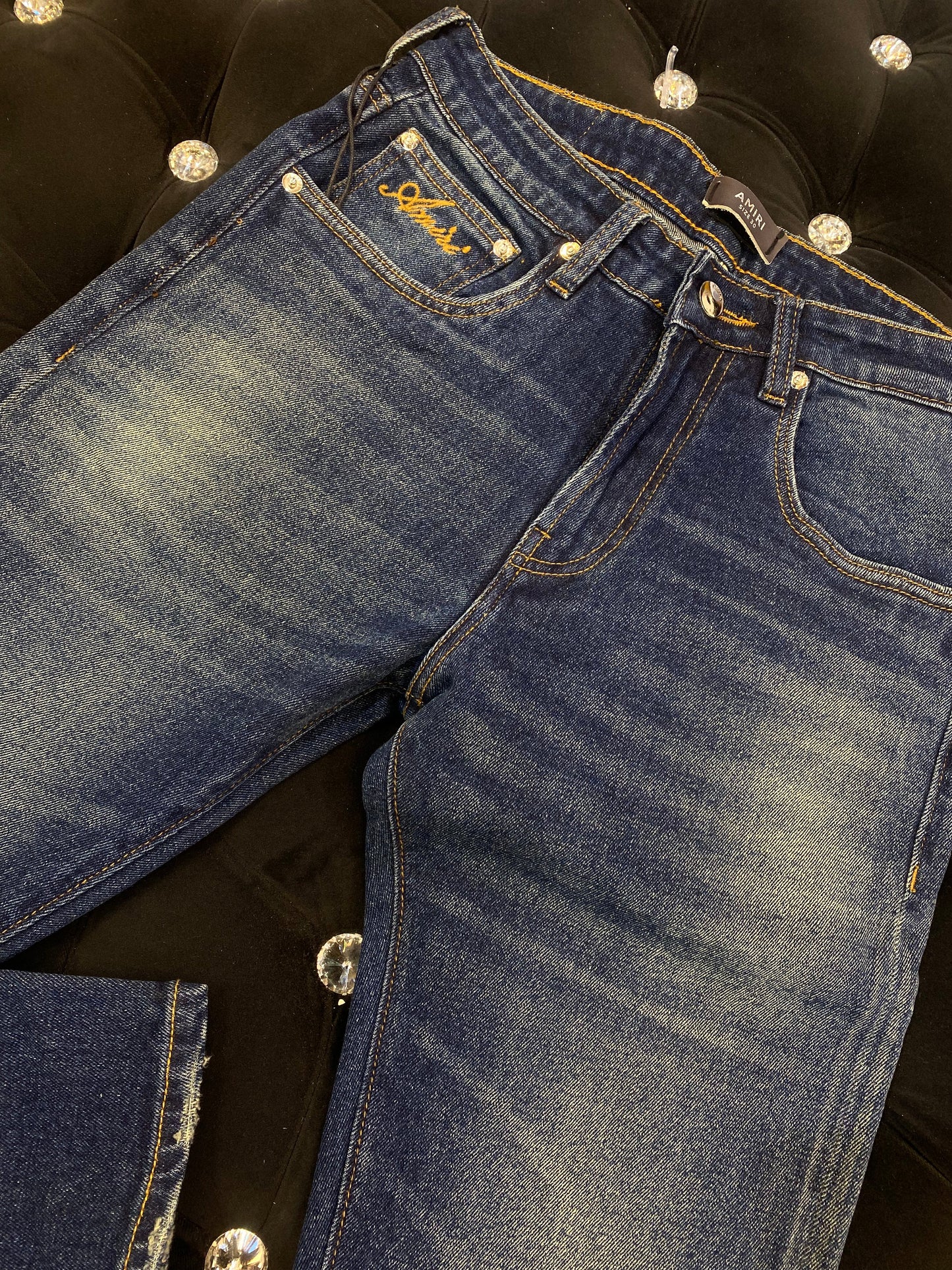 IMA Blue Colour Faded Design  Surplus Straight Fit Men’s Jeans 254184