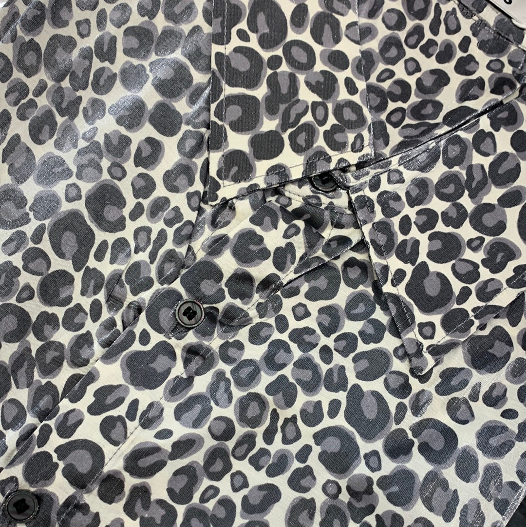 NF Studio White Black Colour With Laopard Printed Premium Quality Shirt 68032