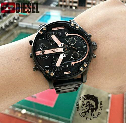 Eid Black Chain Big Dial Watch For Men