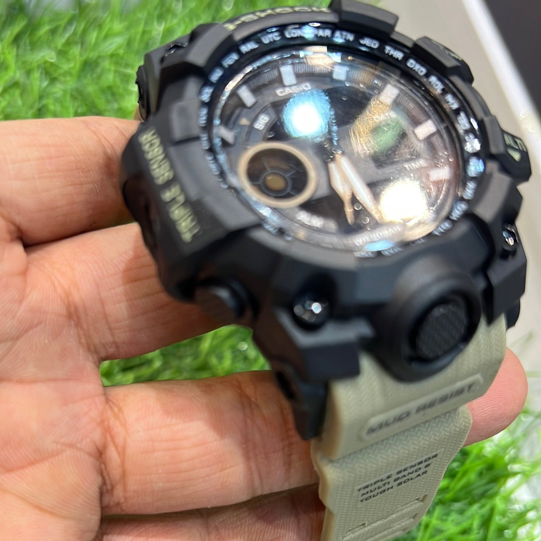 Khakhi Beige Black Mud Water Resistant Sports Watch with Original Box 500508