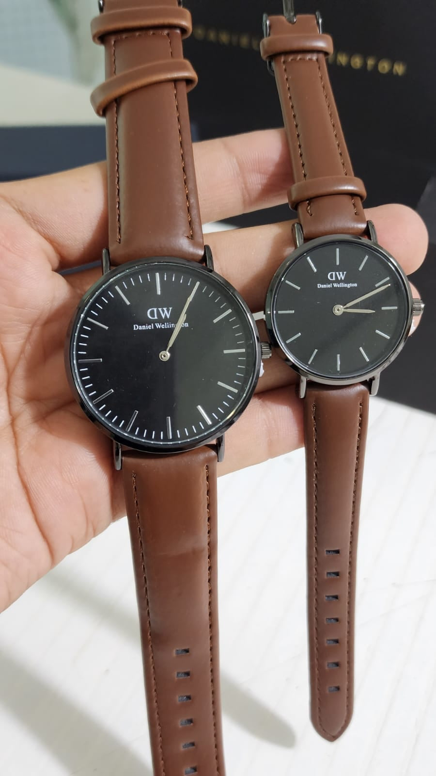 Wd Brown Strap Watch Black Dial Man Watch