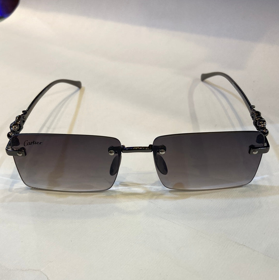 Rac frameless black steak black shade sunglass PS6282 57 16-135