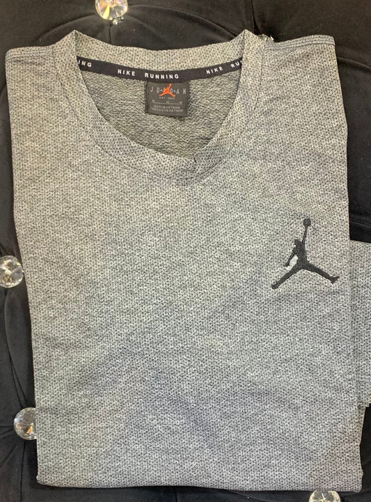 ROJ JOR Dark Grey Colour With Design Logo Print Dri Fit Sports TShirt 821317