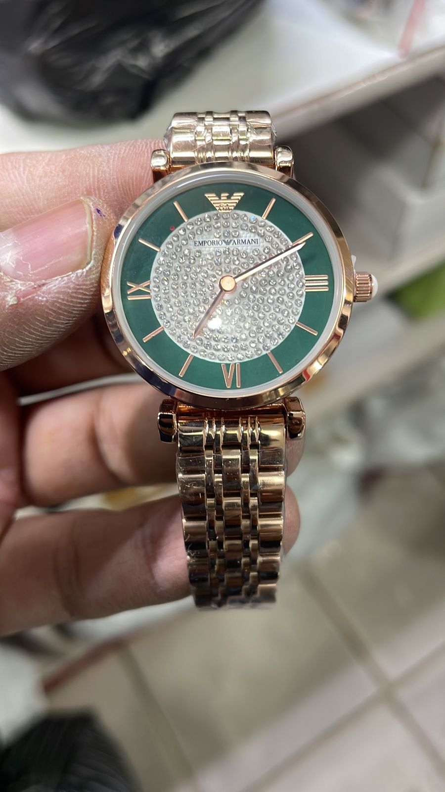 Mra Copper Chain Green Dial ladies watch