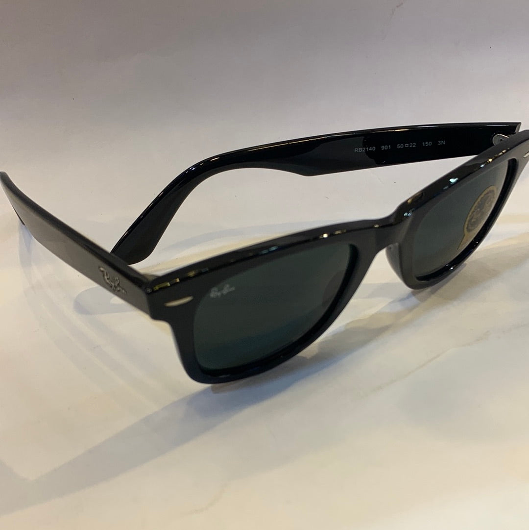 YAR RB Glossy Black Frame Black Shade Sunglasses RB2140 901 50 22 150 3N