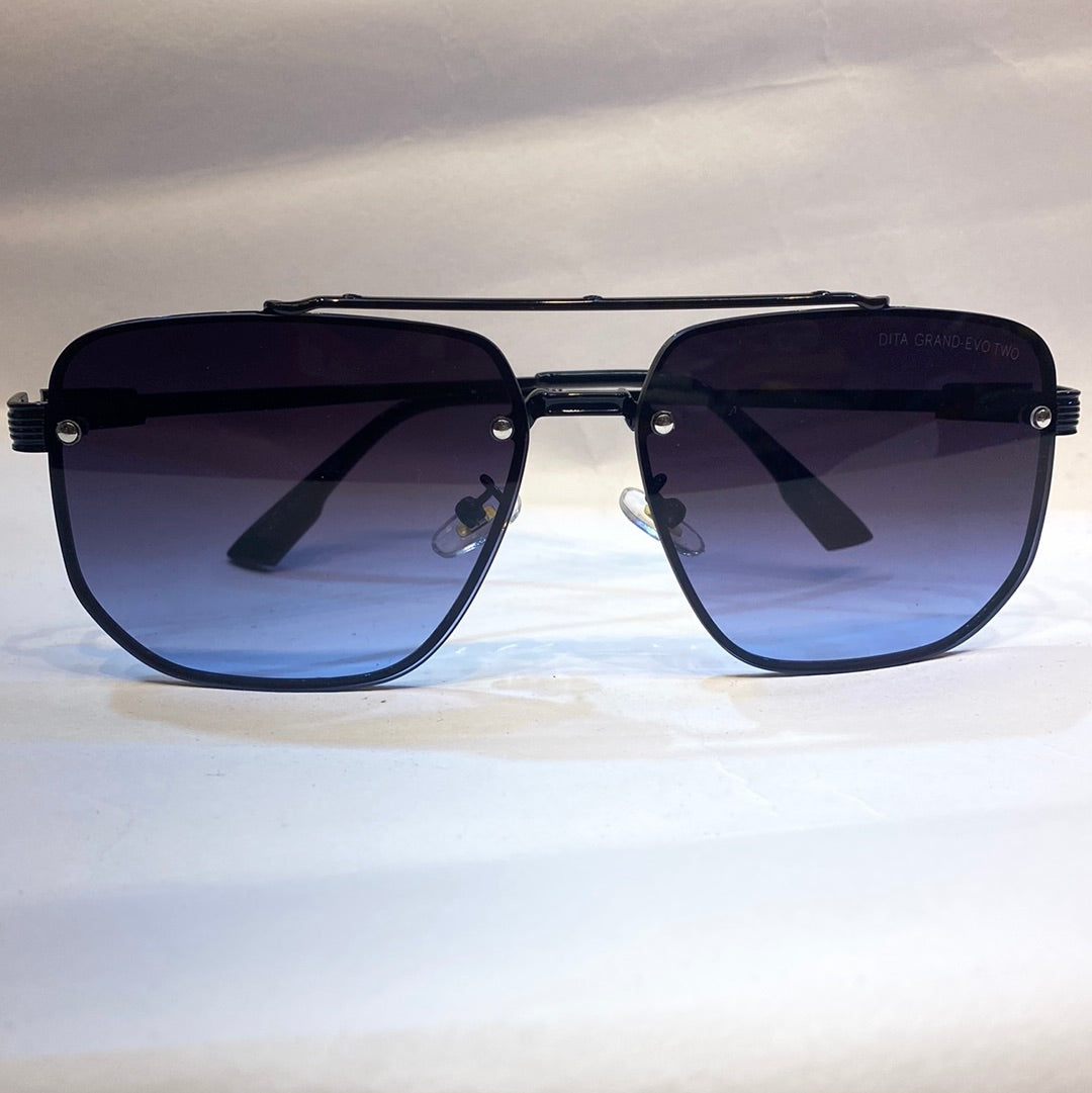 TID Black Frame Blue Shade Unisex Branded Sunglasses 10481 5814 145