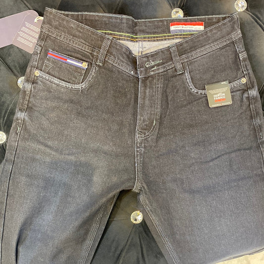 HT Mot Tom Black Denim Straight Fit plain jeans Branded Designers Men’s Jeans HT 1985 AAA1