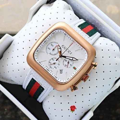 Cug White Green Red Strap White Dial (400564)