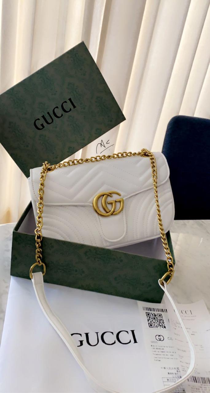 White Cug Guc Ladies Side Sling Bag Heavy Quality 17321