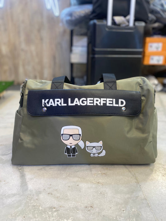 RAK KAR Olive Green Colour With Print Design Logo Premium Duffle Bag