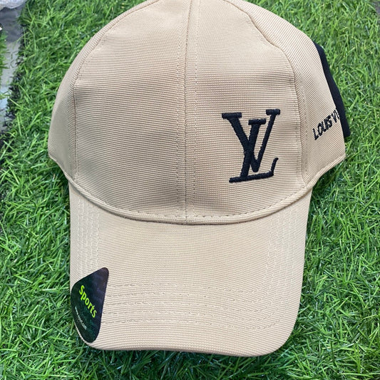 Beige Colour Lv Vl Lou Uol Cap