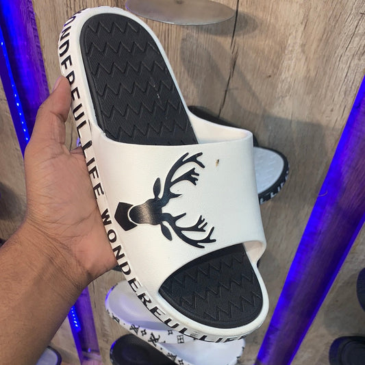 White Black Heavy Slipper 8908