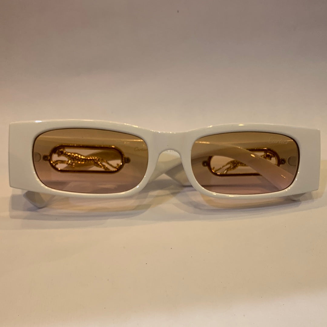 RAC White Frame Yellow Pink Shade Sunglasses