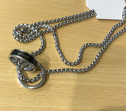 Sliver Ring Pendant Necklace Chain 50315