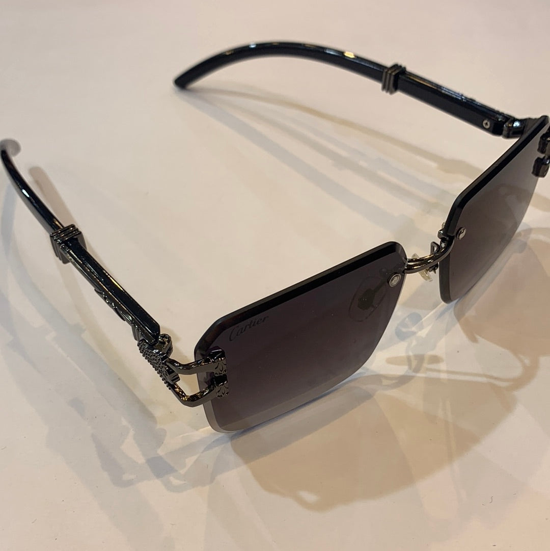 RAC Frameless Black Streak Black Shade Sunglasses