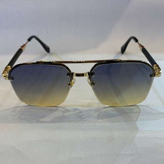 ARP Frameless Black Golden Stick Black Brown Shade Unisex Sunglass TJ72297 58 12-140