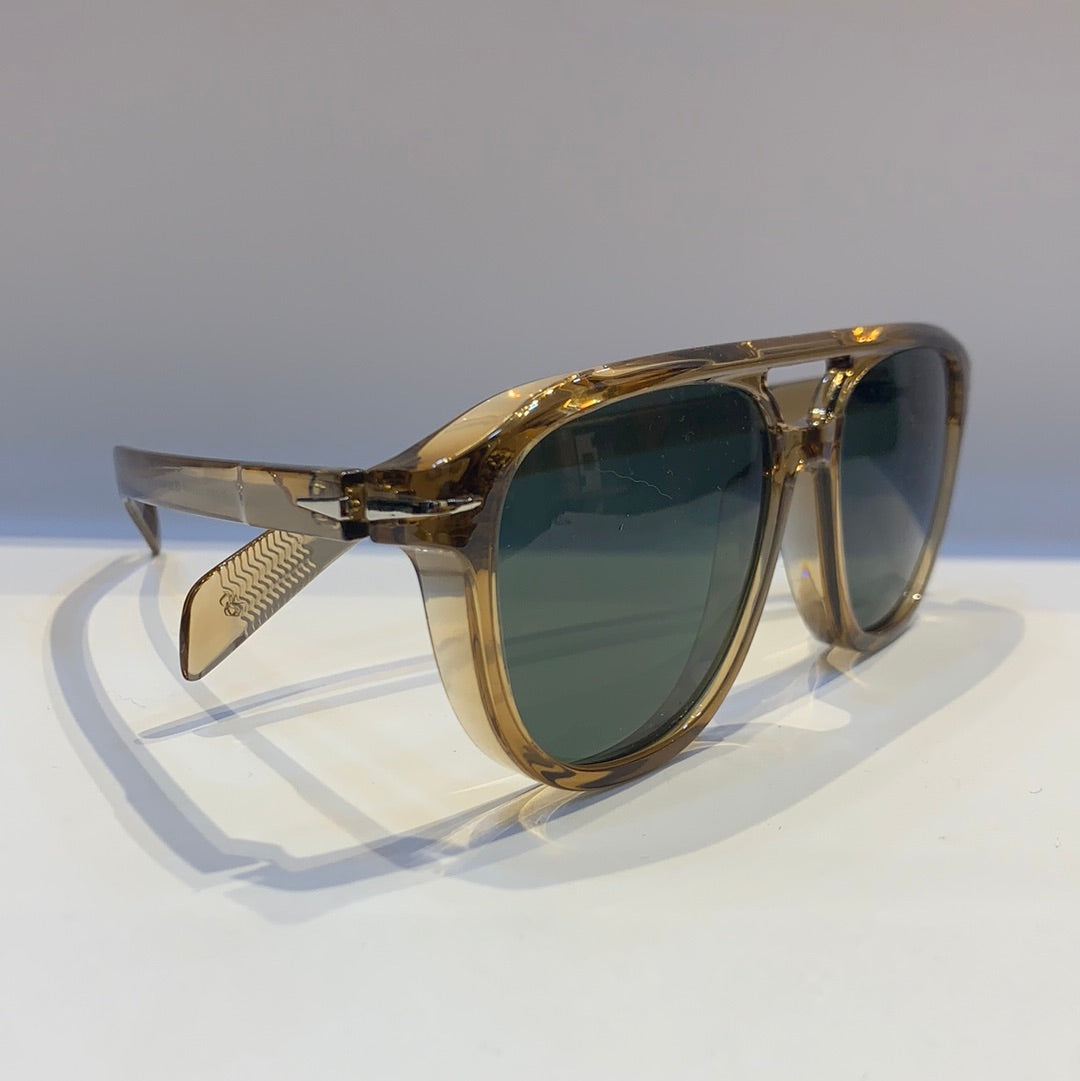 BD Transparent Brown Frame Green Shade Sunglass UM1880-6 55 18-143