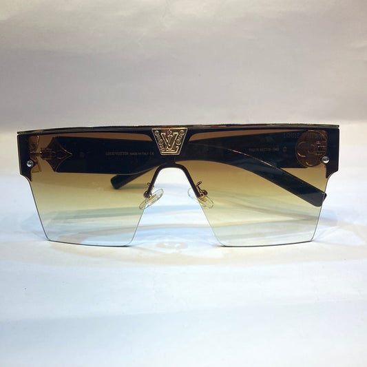 UOL Black Flower Frame Yellow Shade Unisex Branded Sunglasses R0215 5515-140