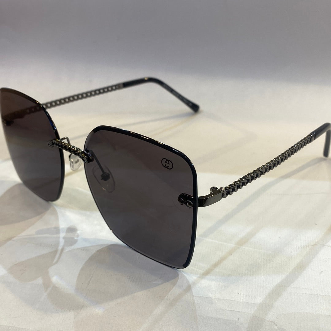 CUG Frameless Black Stick Black Shade Sunglass 68122 61 17-145