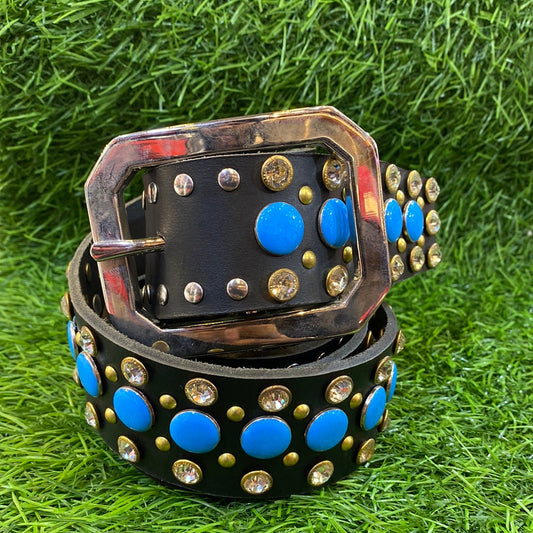 Genuine Leather Hunter Diamond Stud Belts for Men / Unisex 900293