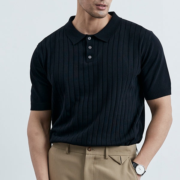 Simplicity Black Colour Roman Jersey Moisture Wicking Quick Collar Tshirt 1105049