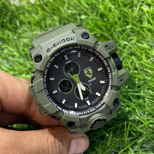 Green Water Resistant Sports Watch with Original Box 500503