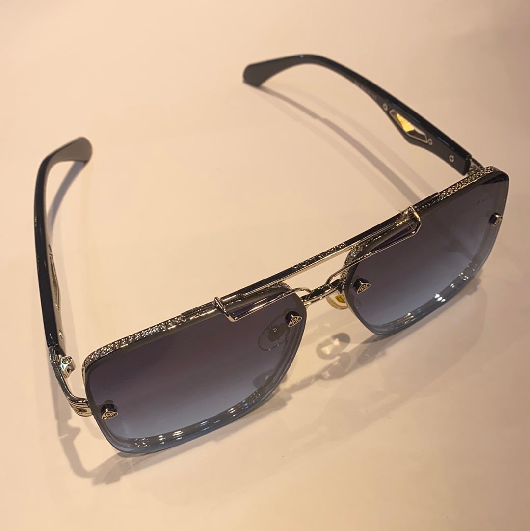 Black Fram Blue Shade Printed Branded Luxury Sunglasses Z62 50 16-143