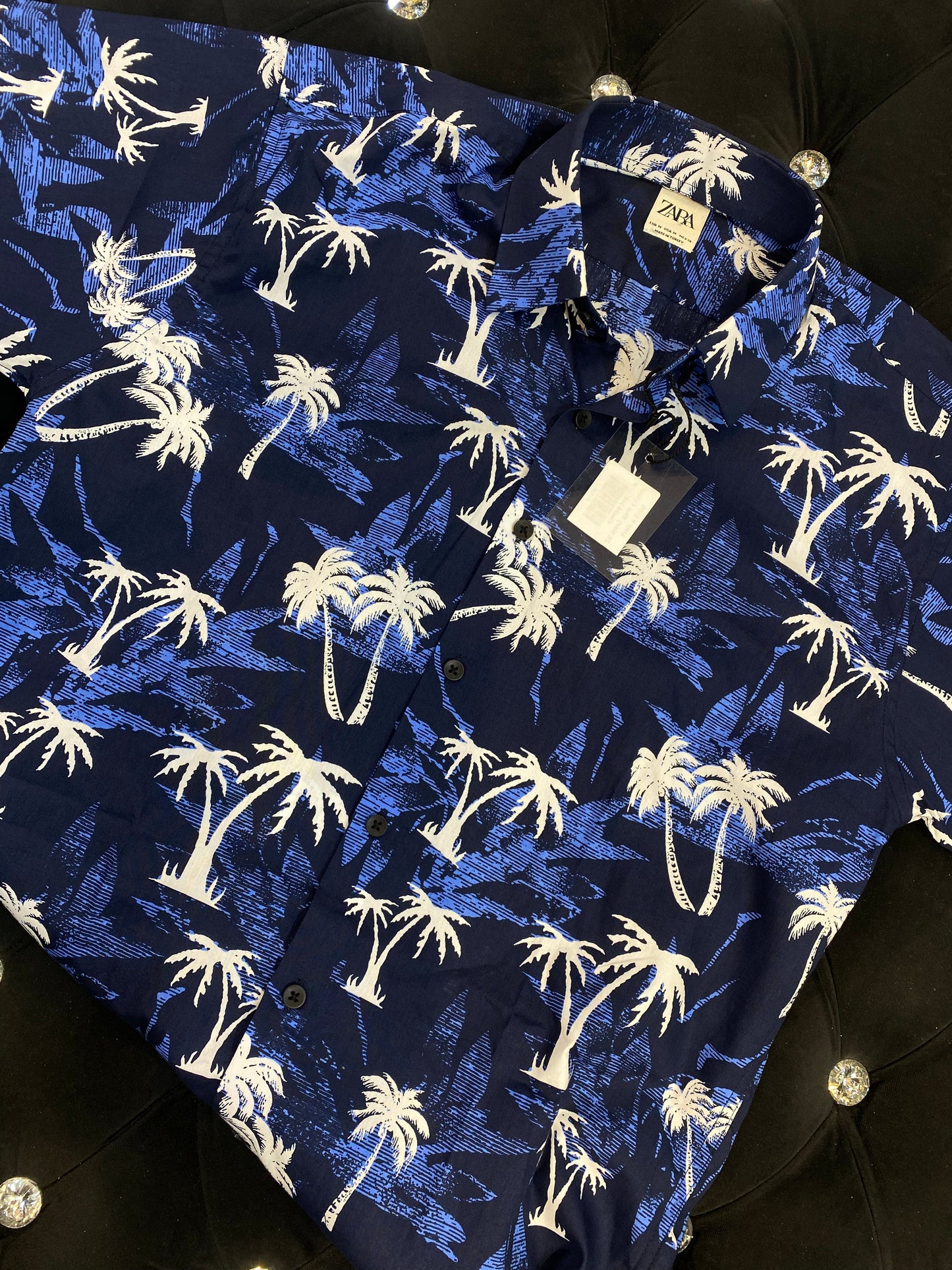 Zr Navy Blue Colour With Tree Print half Sleeve Shirt And Shorts Combo Coord Set