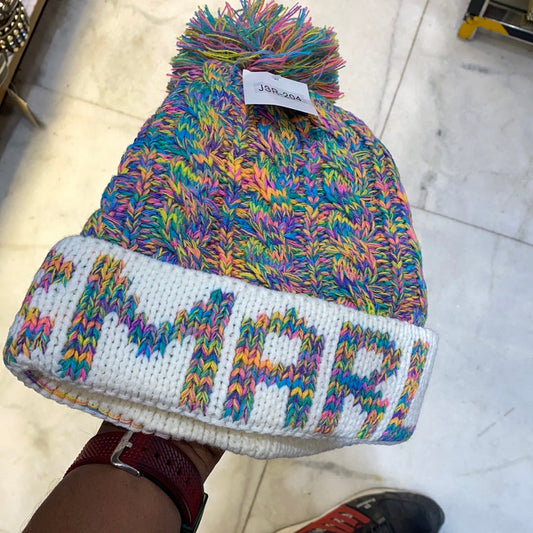Multi Colour Bobble Hat And Woolly Hat Bobble Pumpum Unisex Cap Hats 9330