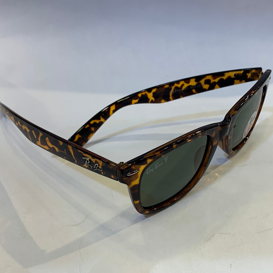 YAR RB Glossy Leopard Frame Black Shade Sunglasses RB2140 901 50 22 3N