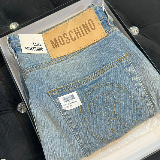 Som Light Blue Som Mos Embroidery Mens Hight Quality Men’s Straight Jeans 67092