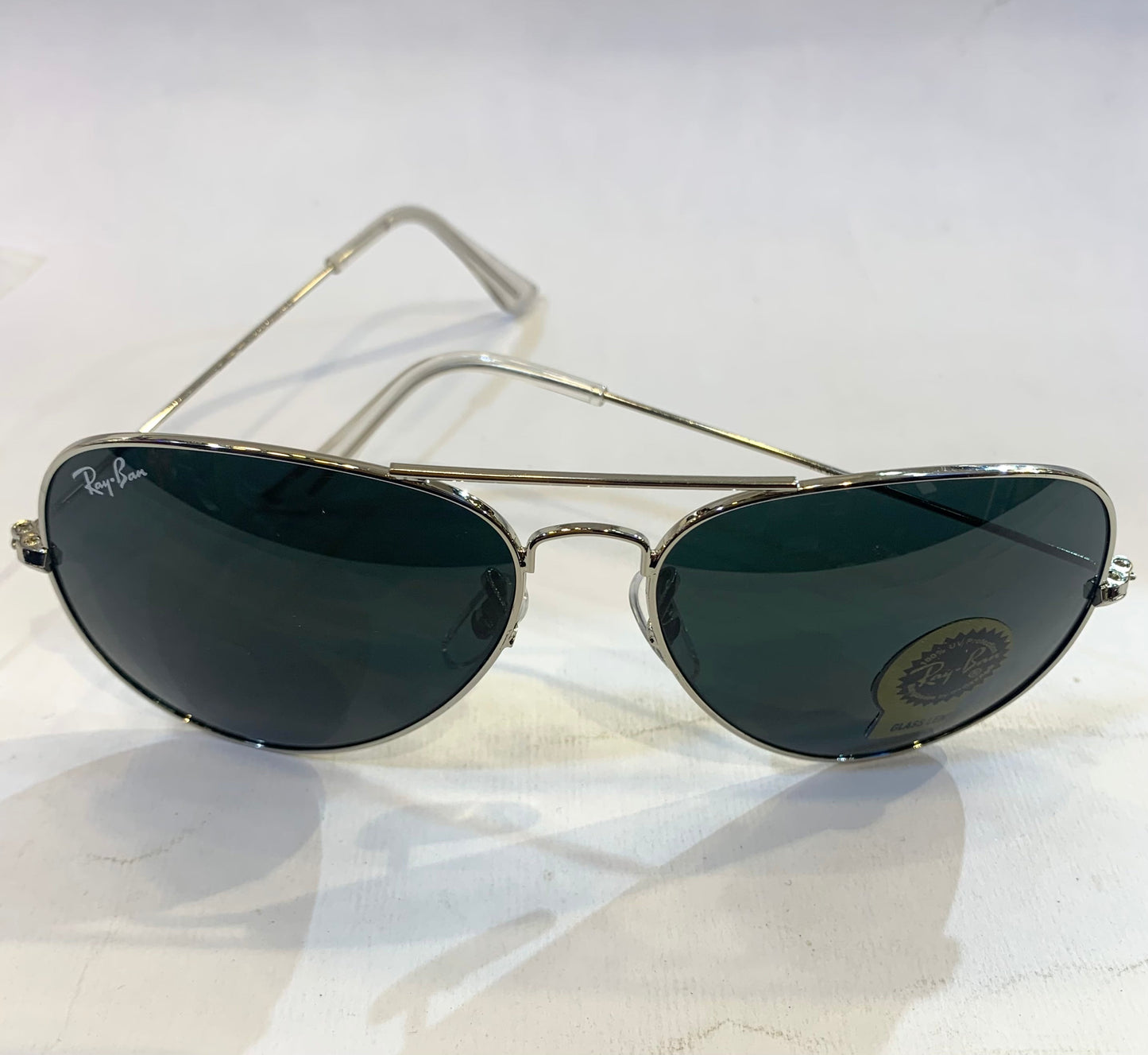 YAR RB Sliver Frame Black Shade Aviator Sunglasses RB3026 62 14-135