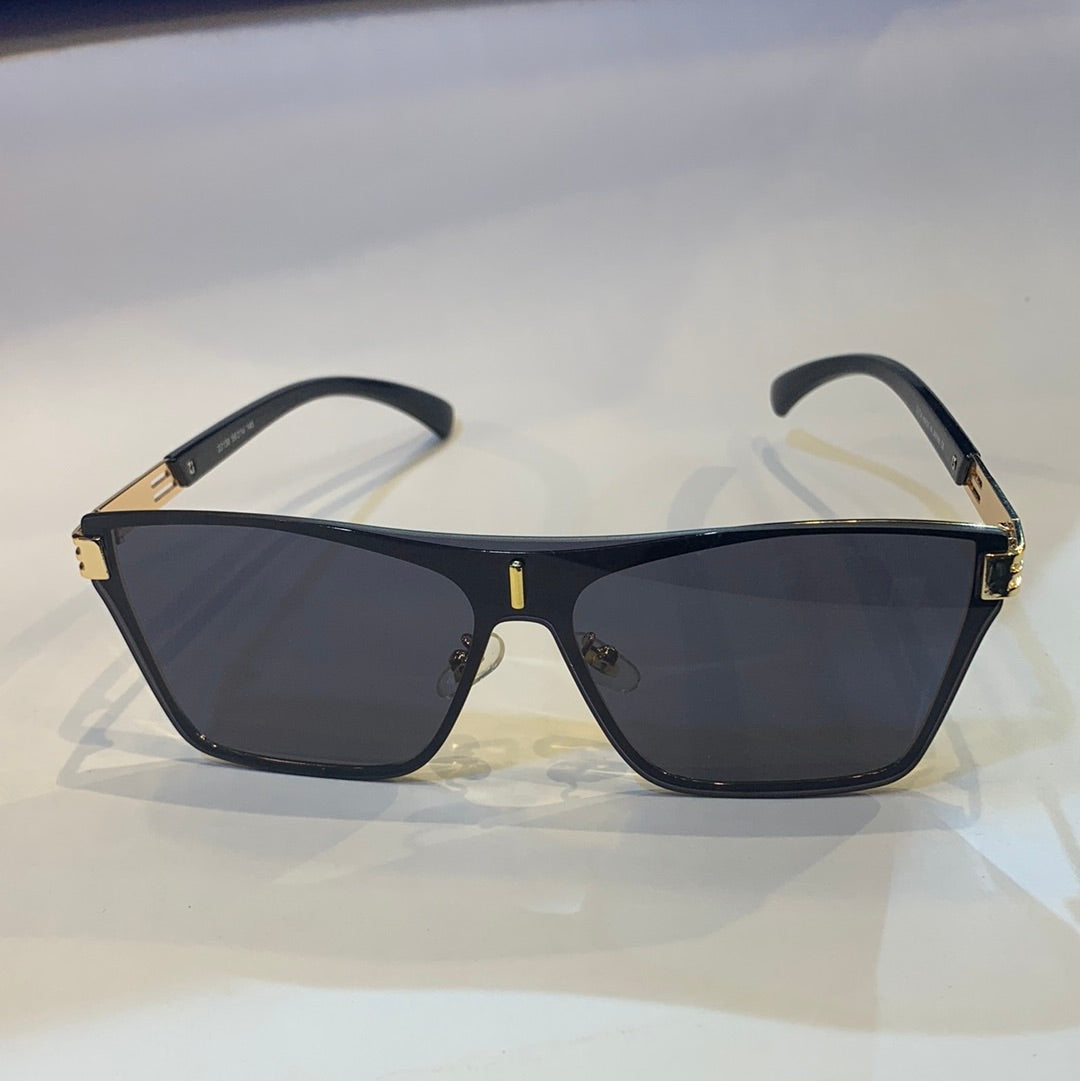 TID Black golden Frame Black Shade Sunglass 22138 58 14 140