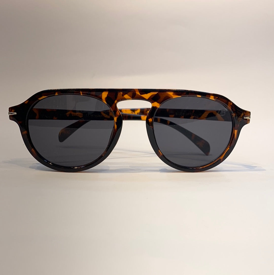 BD Leopard Round Frame Black Shade Sunglass B220158 25-140