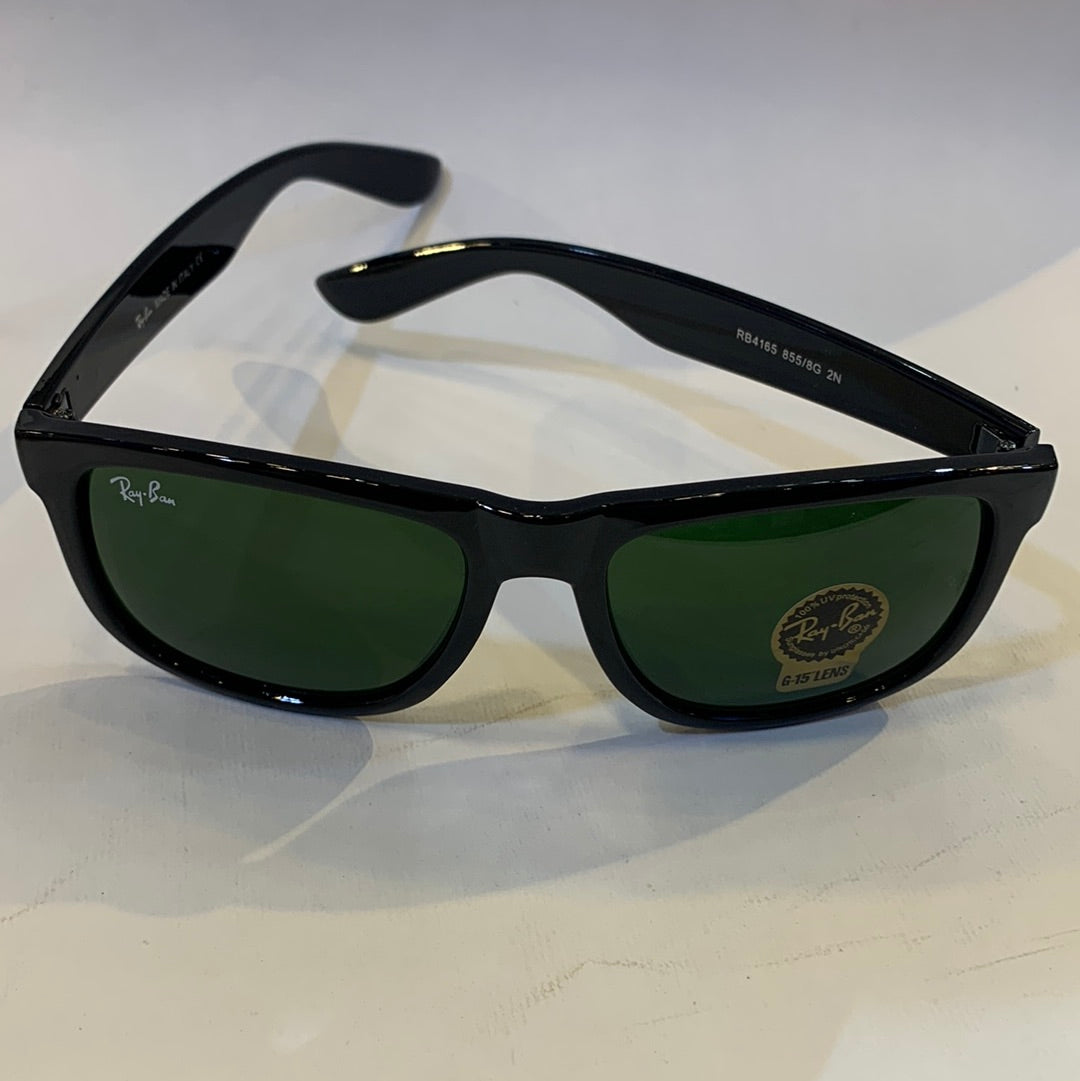YAR RB Glossy Black Frame Green Shade Sunglasses RB4165 855/8G 2N