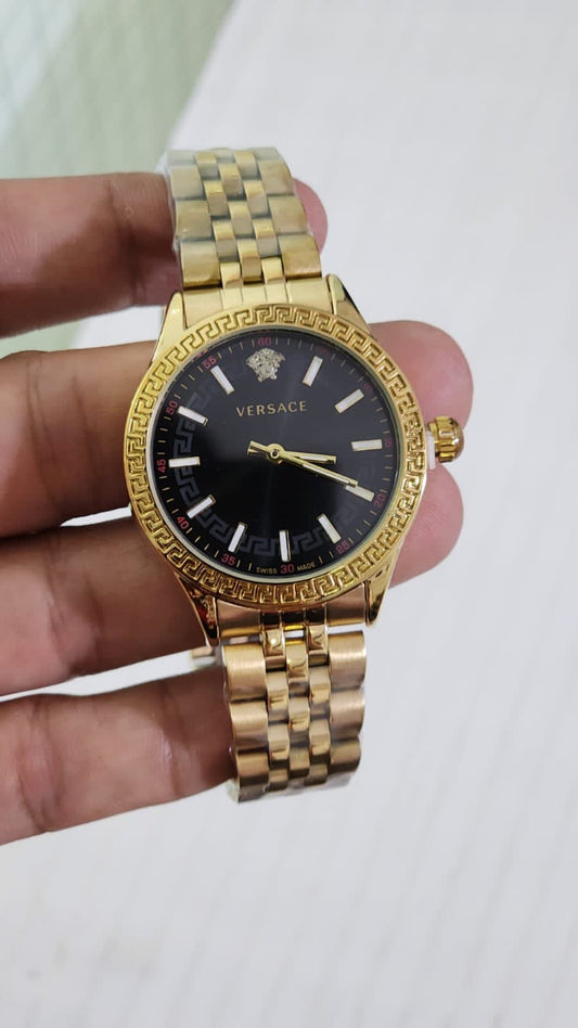 Rev Gold Chain Black Dial Ladies Watch 901327