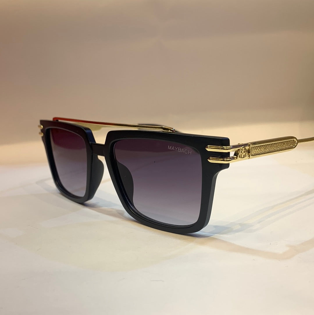 YAM Gold Frame Black Shade Unisex Sunglass LH035 53 18-145 UV400